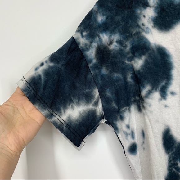 Positive Vibes Only Dark Tie Dye Hot Pink Tied Front Soft Tee New Nwot Sz Small - Picture 7 of 9